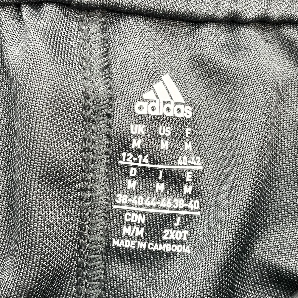 Adidas Track Pants Mens M ClimaLite Sweatpants Gray Zip Legs 3-Stripe Streetwear